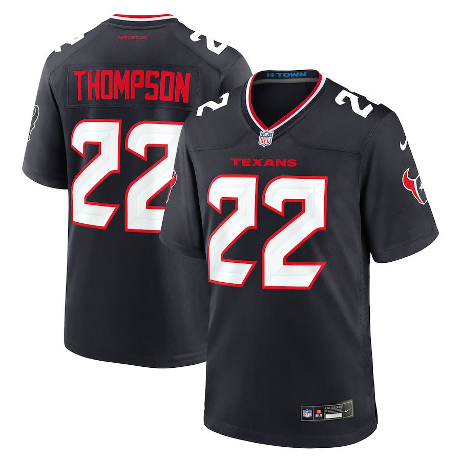 Men Houston Texans #22 Josh Thompson Nike Navy Team Game NFL Jersey->->NFL Jersey